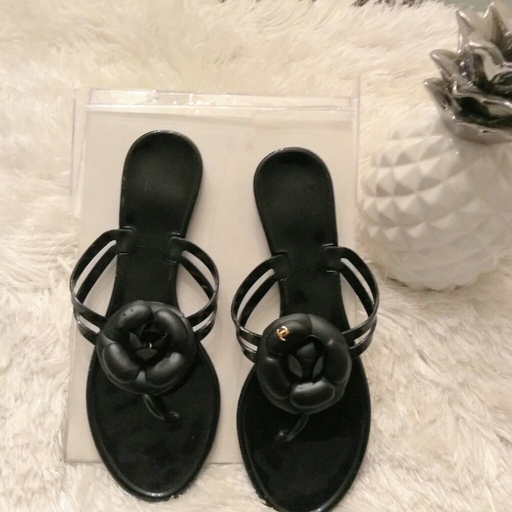 Authentic Chanel Jelly Slides (gently used)
